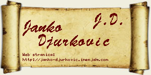 Janko Đurković vizit kartica